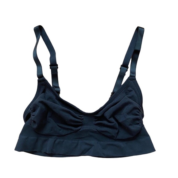 Skims Other - SKIMS Small Medium Bra Bralette Black Solid Stretch Scoop Neck